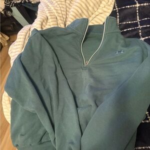 ALO Yoga Teal Quarter-Zip Sweatshirt